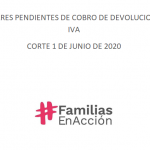 BENEFICIARIOS DE FAMILIAS EN ACCION PENDIENTES DE COBRO DE DEVOLUCIÓN IVA- CORTE 1 DE JUNIO DE 2020