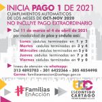INICIA PAGO 1 DE 2021 PARA FAMILIAS EN ACCION
