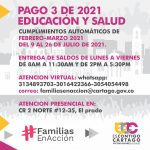 PAGO 3 DE 2021 PARA BENEFICIARIOS DE FAMILIAS EN ACCION
