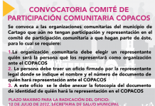 CONVOCATORIA COMITÉ DE PARTICIPACIÓN COMUNITARIA EN SALUD COPACOS