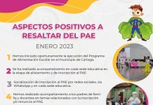 ASPECTOS POSITIVOS A RESALTAR DEL PAE ENERO DEL 2023.